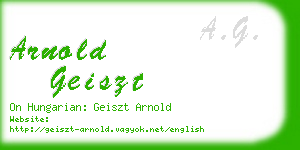 arnold geiszt business card